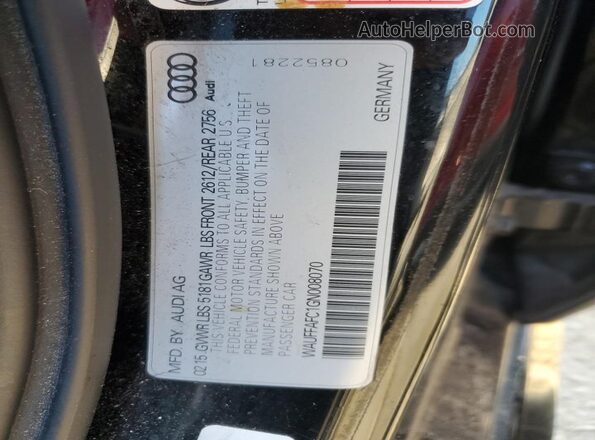 WAUFFAFC1GN008070 2016 AUDI OTHER Black Вид наклейки з VIN-кодом