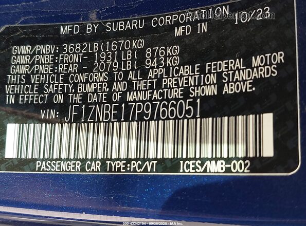 JF1ZNBE17P9766051 2023 TOYOTA GR86 Blue Widok komory silnika