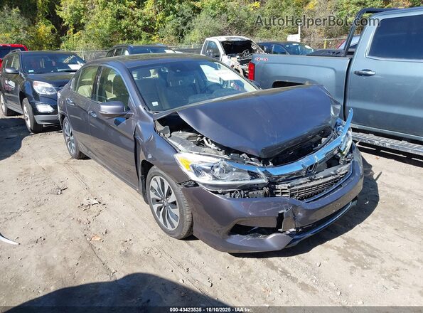 JHMCR6F54HC028529 2017 HONDA ACCORD HYBRID Gray Передня права чверть