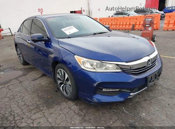 JHMCR6F58HC008994 2017 HONDA ACCORD HYBRID Blue Delantero derecho