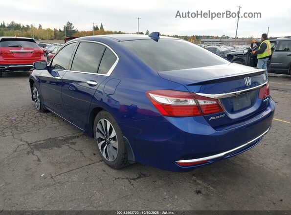 JHMCR6F58HC008994 2017 HONDA ACCORD HYBRID Blue Trasero izquierdo