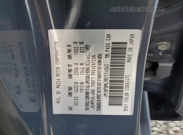 JM1BPBML9N1514063 2022 MAZDA 3 Серый Вид подкапотного пространства