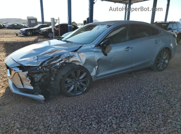 JM1GL1TY3J1307557 2018 MAZDA 6 Silver Առջևի ձախ երեք քառորդ տեսարան