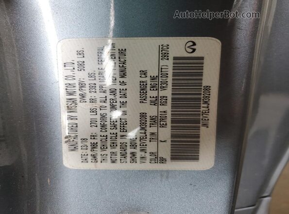 JN1EV7EL4JM392089 2018 INFINITI Q60 Blue Vista del compartimento del motor