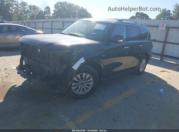 JN8AY2ADXM9662121 2021 NISSAN ARMADA Черный Передняя левая четверть