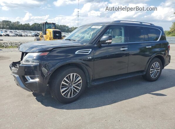 JN8AY2BA9M9370979 2021 NISSAN ARMADA Черный Передняя левая четверть