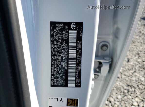 JTDACACU9S3043379 2025 TOYOTA PRIUS Белый Вид подкапотного пространства