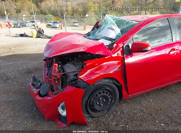 JTDKDTB37G1136880 2016 TOYOTA PRIUS C Red წინა ხედი