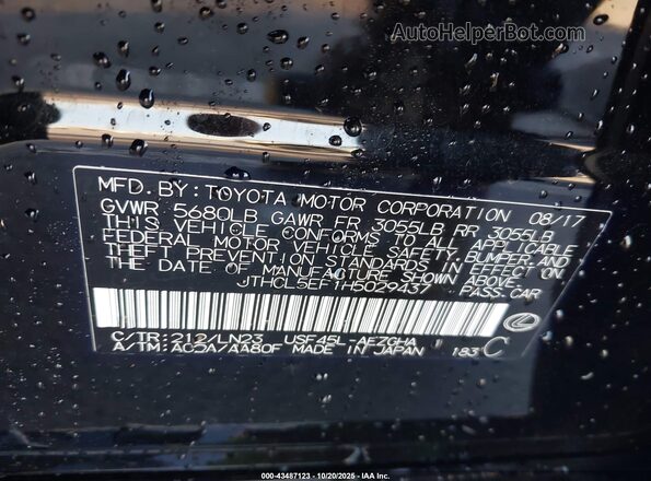 JTHCL5EF1H5029437 2017 LEXUS LS 460 Black Vista del compartimento del motor
