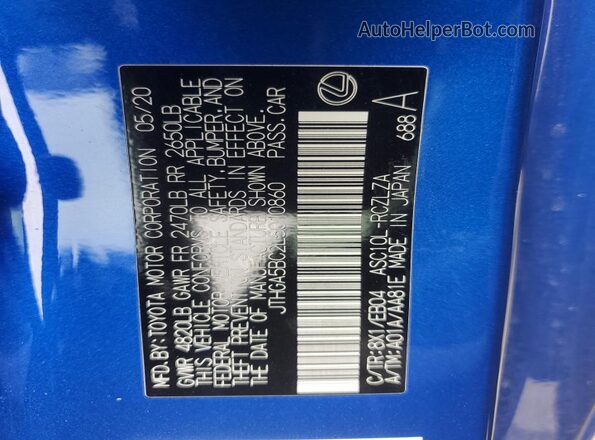 JTHGA5BC2L5010860 2020 LEXUS RC Blue Շարժիչի բաժամունքի տեսք