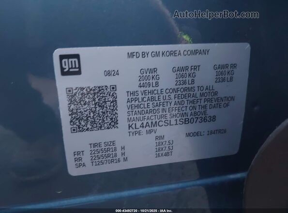 KL4AMCSL1SB073638 2025 BUICK ENCORE Blue Widok komory silnika