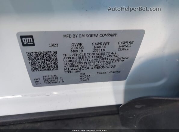 KL4AMCSL4RB096275 2024 BUICK ENCORE Белый Вид подкапотного пространства