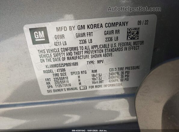 KL4MMDS25PB051689 2023 BUICK ENCORE Gray Вид підкапотного простору