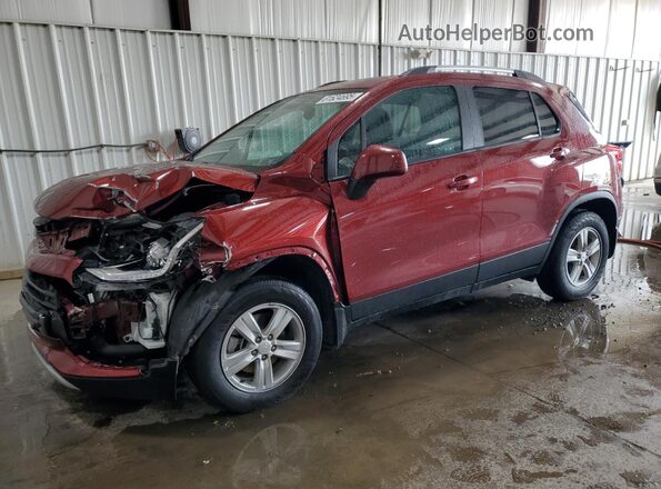 KL7CJPSB2MB358161 2021 CHEVROLET TRAX Красный Передняя левая четверть