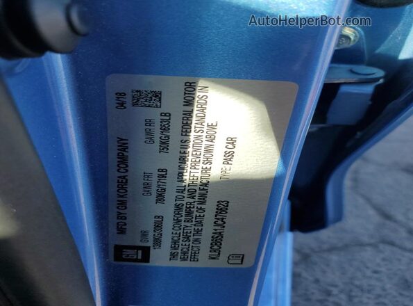 KL8CB6SA1JC476623 2018 CHEVROLET SPARK Blue Widok komory silnika