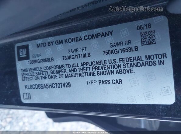 KL8CD6SA5HC707429 2017 CHEVROLET SPARK Черный Вид подкапотного пространства