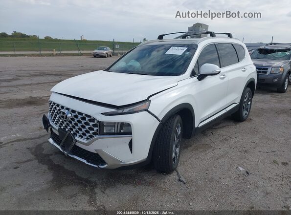 KM8S3DA15NU036468 2022 HYUNDAI SANTA FE HYBRID White Передня ліва чверть