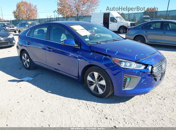 KMHC75LD3KU172700 2019 HYUNDAI IONIQ PLUG-IN HYBRID Синий Передняя правая четверть