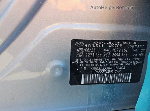 KMHC85LC4MU256404 2021 HYUNDAI IONIQ Silver Вид підкапотного простору
