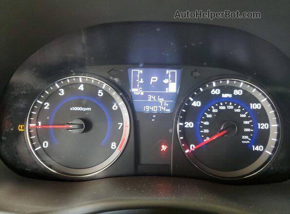 KMHCT4AE7GU952904 2016 HYUNDAI ACCENT White Widok zestawu wskaźników