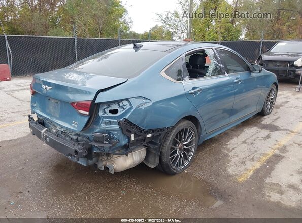 KMHGN4JB6KU290081 2019 GENESIS G80 Синий Задняя правая четверть