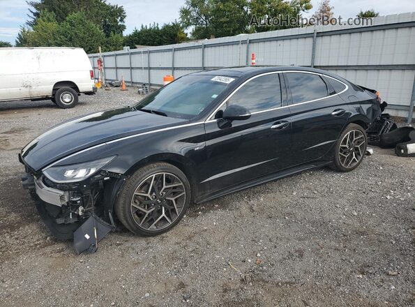 KMHL14JC0NA220519 2022 HYUNDAI SONATA Черный Передняя левая четверть