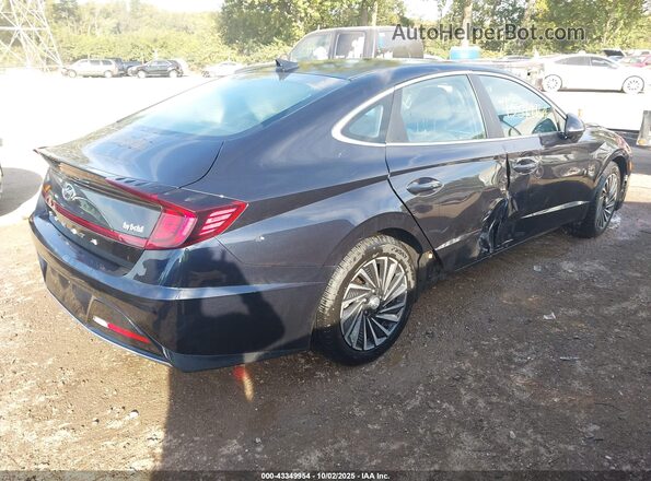 KMHL34JJXNA043387 2022 HYUNDAI SONATA HYBRID Dark Blue Задняя правая четверть