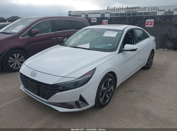 KMHLN4AJ0MU007859 2021 HYUNDAI ELANTRA HYBRID Белый Передняя левая четверть
