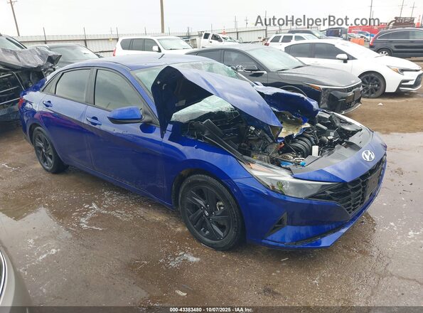 KMHLS4AG7MU212768 2021 HYUNDAI ELANTRA Blue Delantero derecho