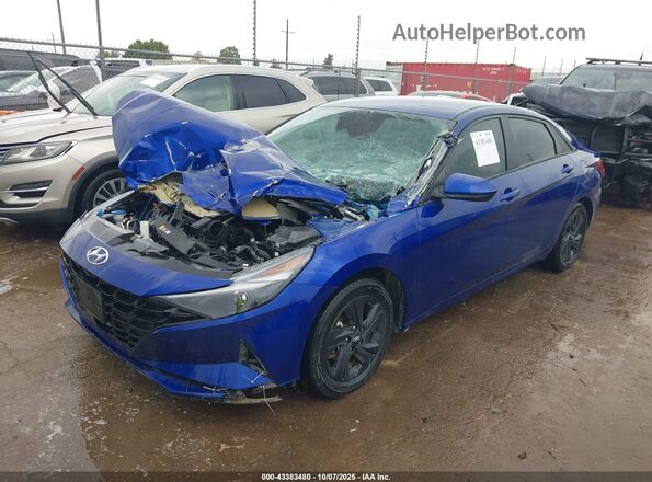 KMHLS4AG7MU212768 2021 HYUNDAI ELANTRA Blue Vista tres cuartos delantera izquierda