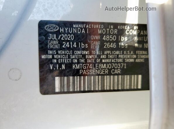 KMTG74LE8MU070371 2021 GENESIS G70 Белый Вид подкапотного пространства