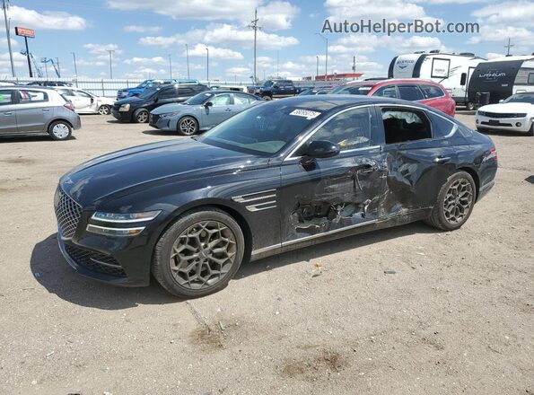 KMTGB4SCXMU046359 2021 GENESIS G80 Черный Передняя левая четверть