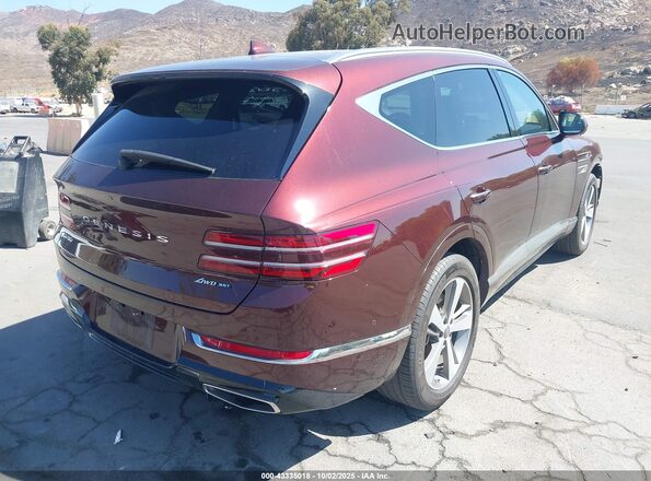 KMUHCESC3MU041779 2021 GENESIS GV80 Burgundy Trasero derecho