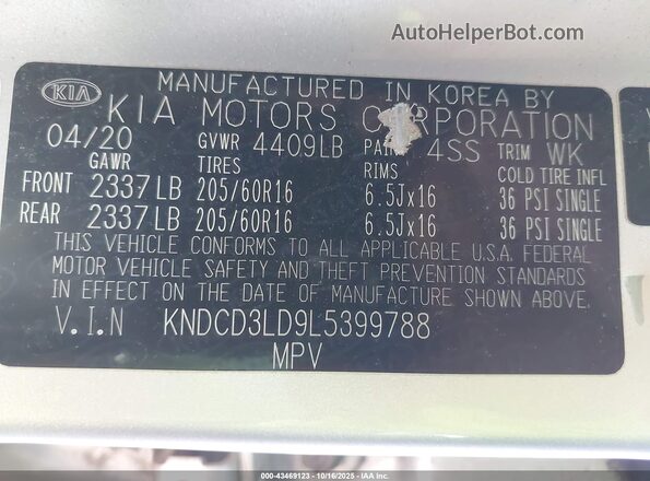 KNDCD3LD9L5399788 2020 KIA NIRO PLUG-IN HYBRID Silver Engine compartment view