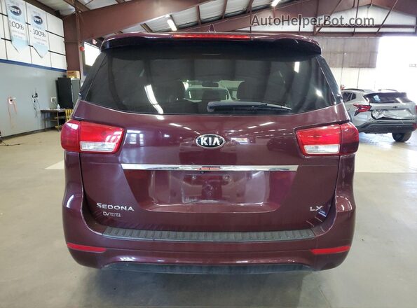 KNDMB5C10H6308503 2017 KIA SEDONA Бордовый Вид сзади