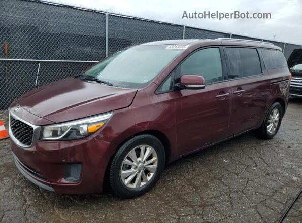 KNDMB5C11J6386407 2018 KIA SEDONA Темно-бордовый Передняя левая четверть