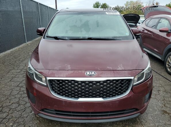 KNDMB5C11J6386407 2018 KIA SEDONA Темно-бордовый Вид спереди