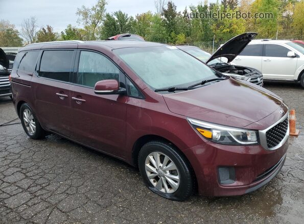 KNDMB5C11J6386407 2018 KIA SEDONA Темно-бордовый Передняя правая четверть
