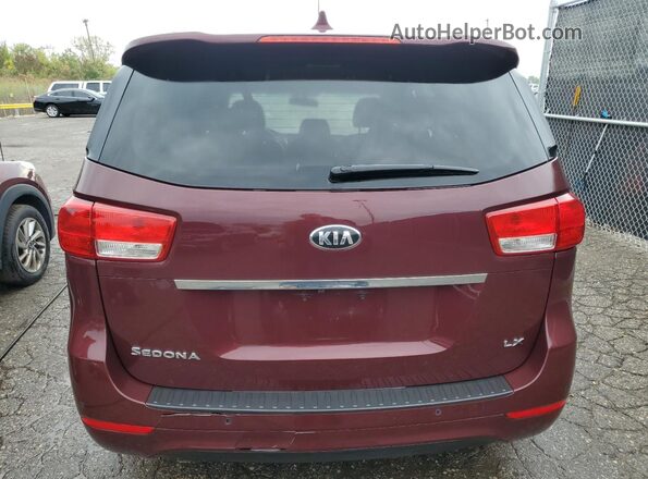 KNDMB5C11J6386407 2018 KIA SEDONA Темно-бордовый Вид сзади