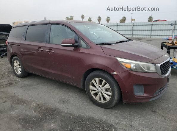 KNDMB5C13G6094234 2016 KIA SEDONA Burgundy წინა მარჯვენა