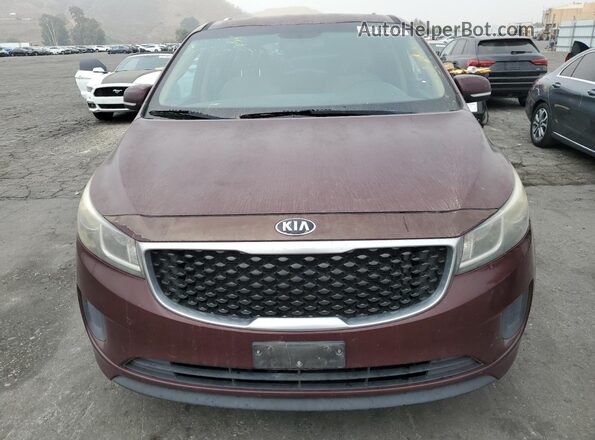 KNDMB5C13G6094234 2016 KIA SEDONA Burgundy წინა ხედი