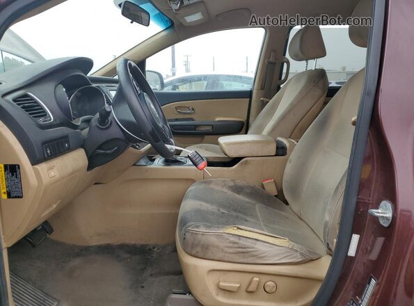 KNDMB5C13G6094234 2016 KIA SEDONA Burgundy წინა სალონის ხედი