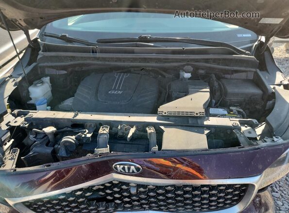 KNDME5C14J6377255 2018 KIA SEDONA Темно-бордовый Вид подкапотного пространства