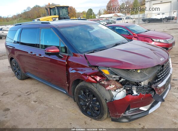 KNDNE5H3XP6291519 2023 KIA CARNIVAL MPV Темно-бордовый Передняя правая четверть