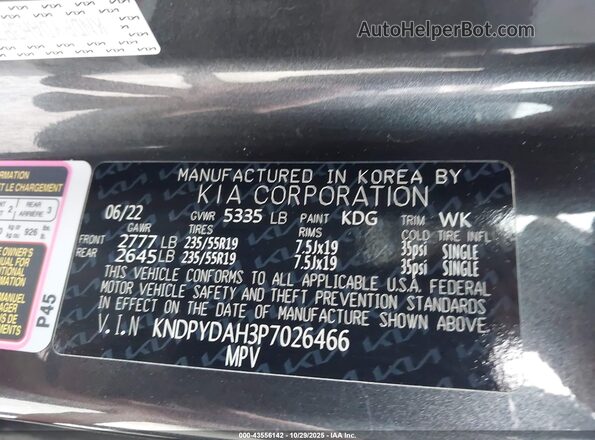 KNDPYDAH3P7026466 2023 KIA SPORTAGE PLUG-IN HYBRID Gray Widok komory silnika