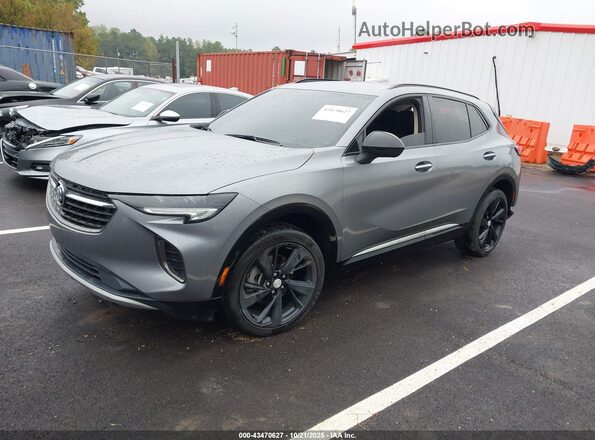 LRBAZLR4XMD177248 2021 BUICK ENVISION Gray წინა მარცხენა ხედი სამი მეოთხედიდან