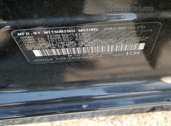 ML32F3FJ8JHF15846 2018 MITSUBISHI MIRAGE Черный Вид подкапотного пространства