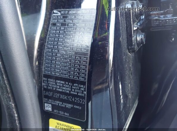 SADFJ2FX6K1Z42532 2019 JAGUAR E-PACE Black Widok komory silnika