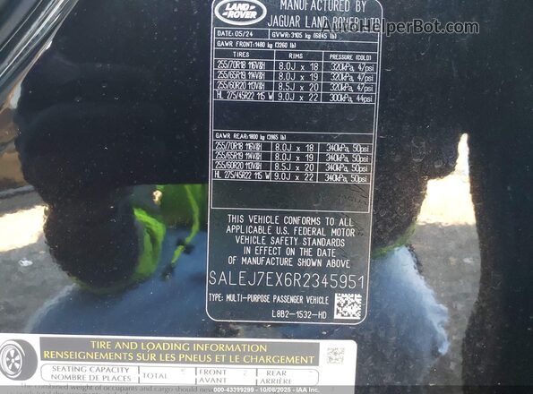 SALEJ7EX6R2345951 2024 LAND ROVER DEFENDER Черный Вид подкапотного пространства