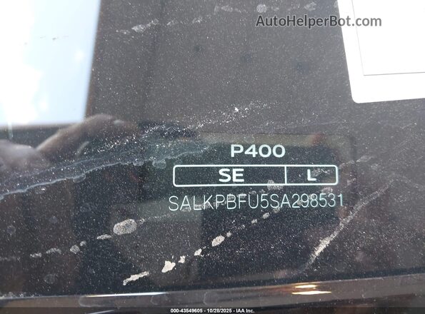 SALKPBFU5SA298531 2025 LAND ROVER RANGE ROVER White Widok komory silnika
